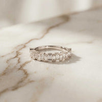 0.99 Ct Baguette Cut Moissanite Minimalist Promise Ring