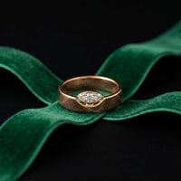 0.85 Ct Round Cluster Moissanite Bold Dome Band Ring