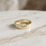 0.85 Ct Round Cluster Moissanite Bold Dome Band Ring