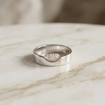 0.85 Ct Round Cluster Moissanite Bold Dome Band Ring