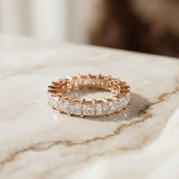 2.31 Ct Princess Cut Full Eternity Shared Prong Band Ring