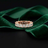 2.31 Ct Princess Cut Full Eternity Shared Prong Band Ring