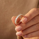 2.31 Ct Princess Cut Full Eternity Shared Prong Band Ring