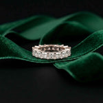 2.31 Ct Princess Cut Full Eternity Shared Prong Band Ring