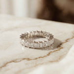 2.31 Ct Princess Cut Full Eternity Shared Prong Band Ring