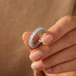 2.31 Ct Princess Cut Full Eternity Shared Prong Band Ring