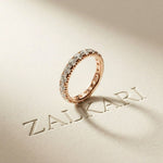 2.20 Ct Round Cut Milgrain Pavé Full Eternity Band Ring