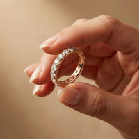 2.20 Ct Round Cut Milgrain Pavé Full Eternity Band Ring