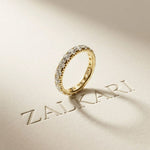 2.20 Ct Round Cut Milgrain Pavé Full Eternity Band Ring