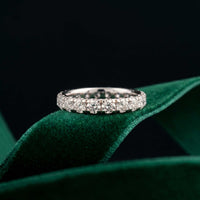 2.20 Ct Round Cut Milgrain Pavé Full Eternity Band Ring