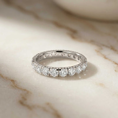 2.20 Ct Round Cut Milgrain Pavé Full Eternity Band Ring