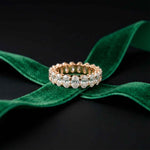 6.08 Ct Oval Full Eternity Prong Set Statement Band Ring