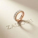 6.08 Ct Oval Full Eternity Prong Set Statement Band Ring