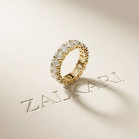6.08 Ct Oval Full Eternity Prong Set Statement Band Ring