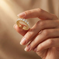 6.08 Ct Oval Full Eternity Prong Set Statement Band Ring