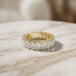 6.08 Ct Oval Full Eternity Prong Set Statement Band Ring