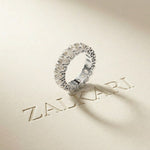 6.08 Ct Oval Full Eternity Prong Set Statement Band Ring