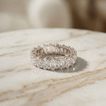 6.08 Ct Oval Full Eternity Prong Set Statement Band Ring