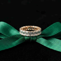 6.00 Ct Emerald Full Eternity U-Prong Band Ring