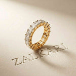 6.00 Ct Emerald Full Eternity U-Prong Band Ring