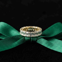 6.00 Ct Emerald Full Eternity U-Prong Band Ring