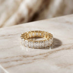 6.00 Ct Emerald Full Eternity U-Prong Band Ring