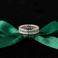 6.00 Ct Emerald Full Eternity U-Prong Band Ring