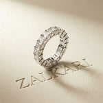 6.00 Ct Emerald Full Eternity U-Prong Band Ring