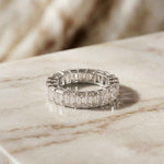6.00 Ct Emerald Full Eternity U-Prong Band Ring
