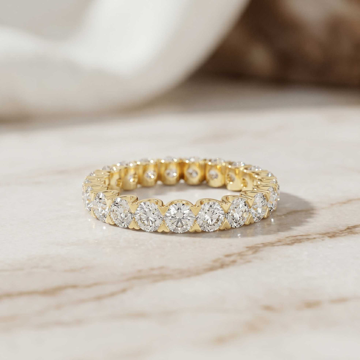 2.73 Ct Round Full Eternity Classic Prong Band Ring