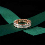 0.5 Ct Asscher Full Eternity Shared Prong Band Ring