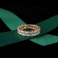 0.5 Ct Asscher Full Eternity Shared Prong Band Ring