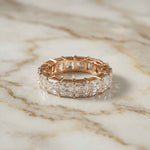 0.5 Ct Asscher Full Eternity Shared Prong Band Ring