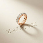 0.5 Ct Asscher Full Eternity Shared Prong Band Ring