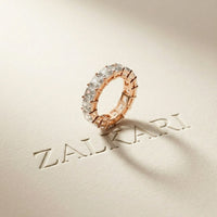 0.5 Ct Asscher Full Eternity Shared Prong Band Ring