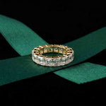 0.5 Ct Asscher Full Eternity Shared Prong Band Ring