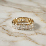 0.5 Ct Asscher Full Eternity Shared Prong Band Ring