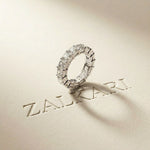 0.5 Ct Asscher Full Eternity Shared Prong Band Ring