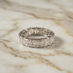0.5 Ct Asscher Full Eternity Shared Prong Band Ring