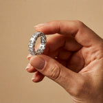 0.5 Ct Asscher Full Eternity Shared Prong Band Ring