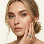 0.5 Ct Asscher Full Eternity Shared Prong Band Ring