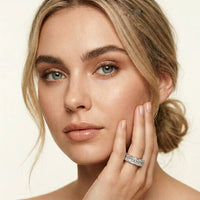 0.5 Ct Asscher Full Eternity Shared Prong Band Ring