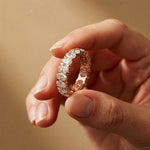 0.19 Ct Oval Cut Prong Set Slim Band Ring