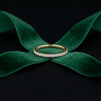 0.12 Ct Round Cut Full Eternity Slim Band Ring