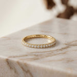 0.12 Ct Round Cut Full Eternity Slim Band Ring