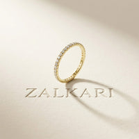 0.12 Ct Round Cut Full Eternity Slim Band Ring
