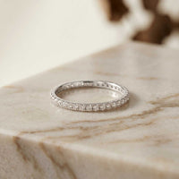 0.12 Ct Round Cut Full Eternity Slim Band Ring