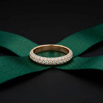 1.50 Ct Round Cut Multi Row Pavé Wide Band Ring