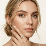 1.50 Ct Round Cut Multi Row Pavé Wide Band Ring