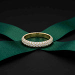 1.50 Ct Round Cut Multi Row Pavé Wide Band Ring